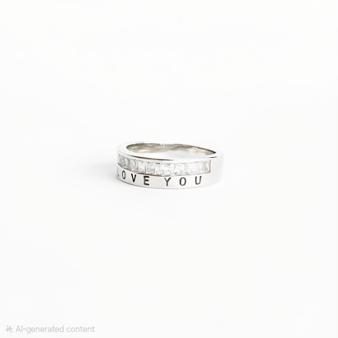 Silver Love You Band Adjustable Ring